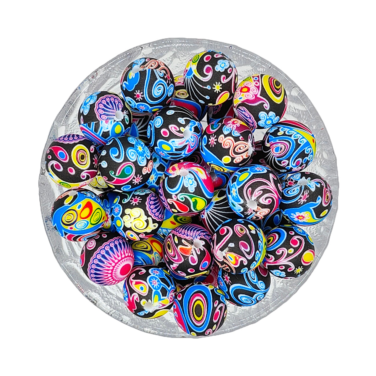 15mm New Print Silicone Beads