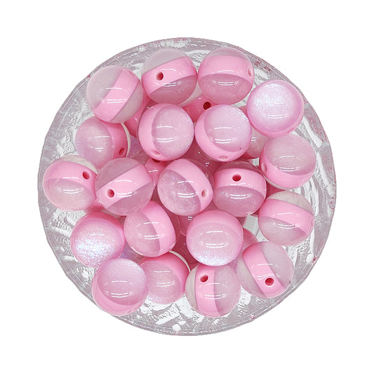 16mm Pink Glitter Acrylic Beads