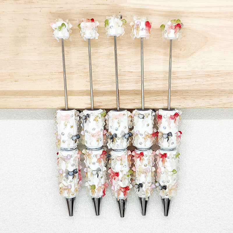 Fancy Bowknot Beadable Pen Bar Blank,Bow Rhinestone Bead Pen