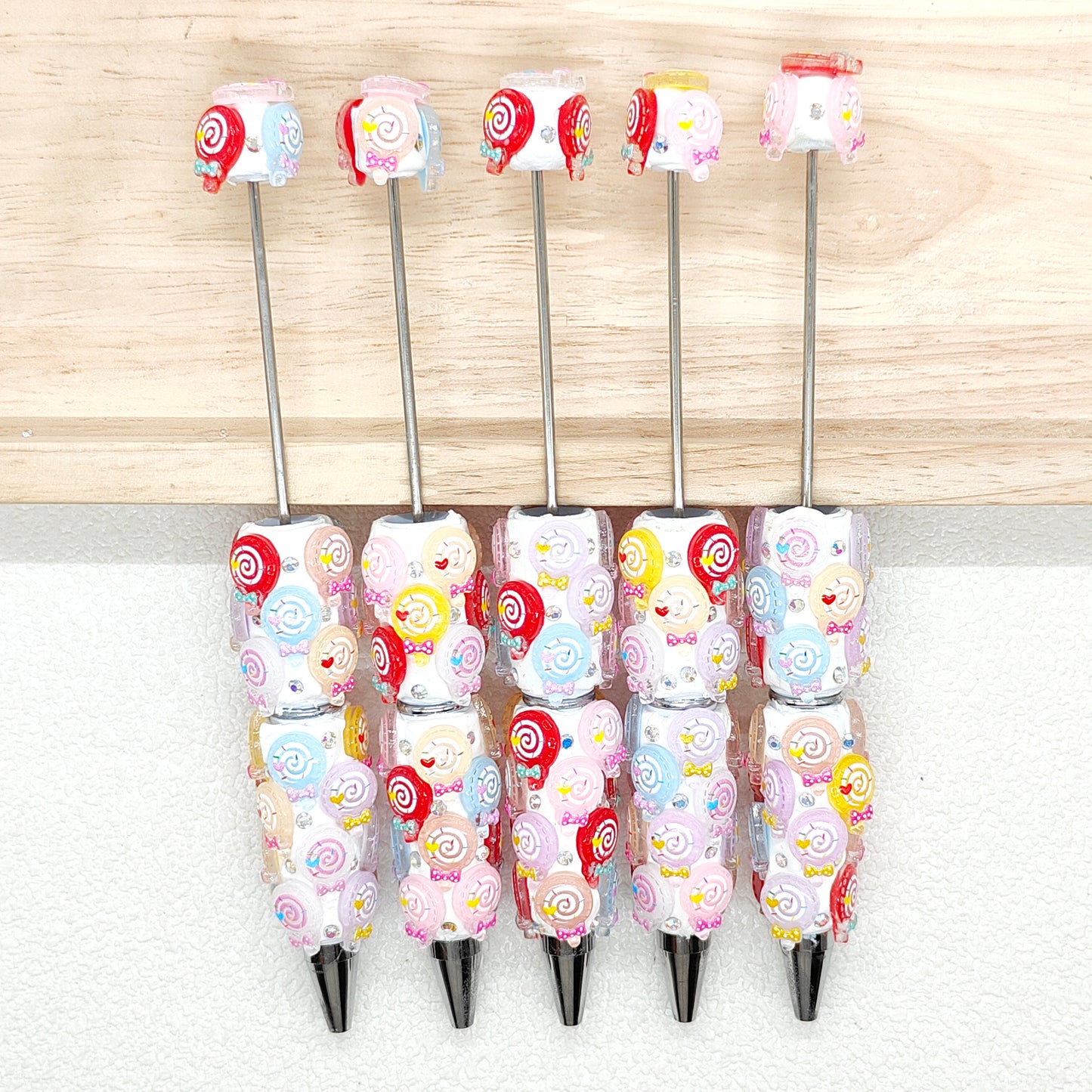 Fancy Multicolor Lollipop Candy Beadable Pen DIY