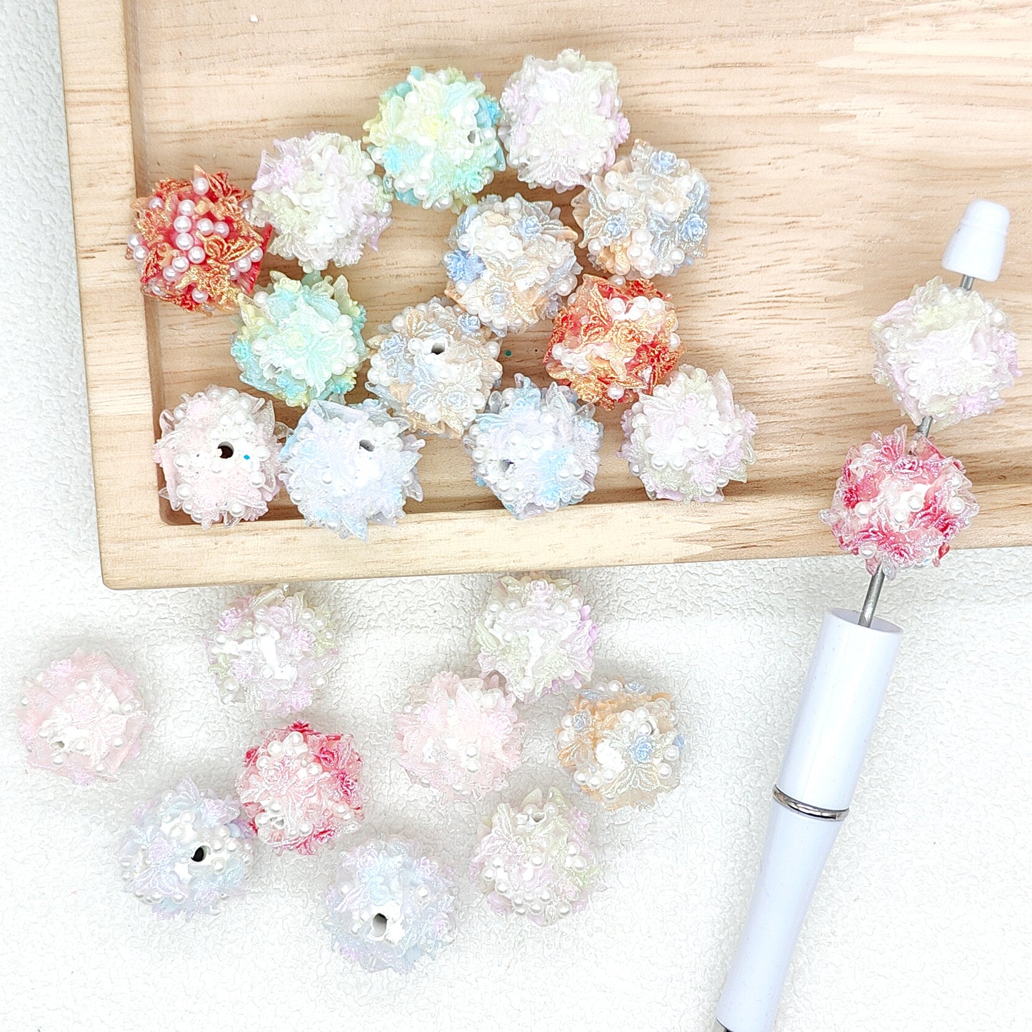 Flower Shimmer Butterfly Polymer Clay Rhinestone Fancy Beads