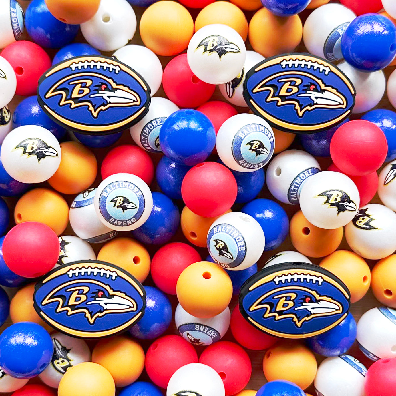 Focal Assorted Bead,Football Team Beads,48Pcs Loose Beads