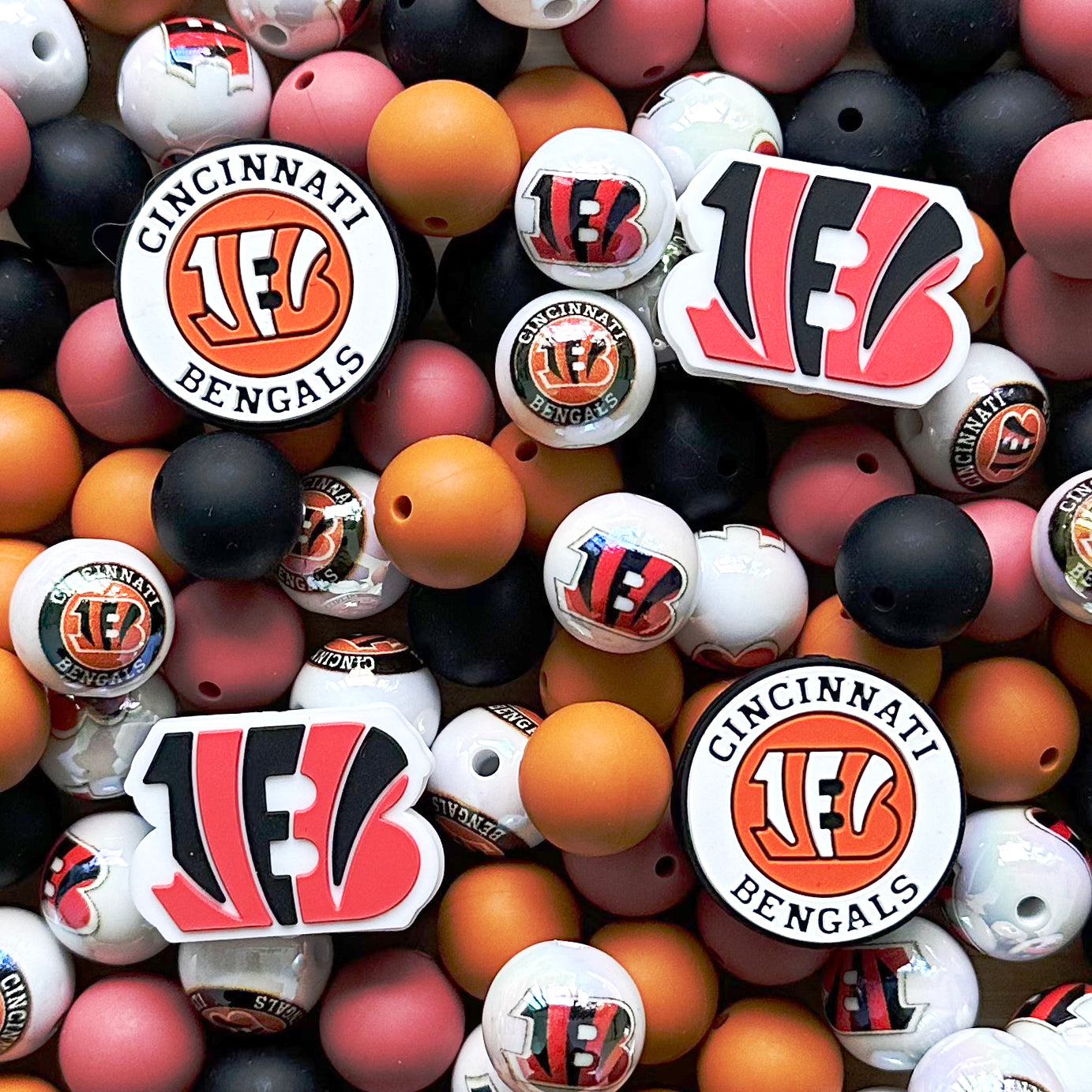 Football Team Assorted Beads,48Pcs Pack Beads,DIY Badge Reel