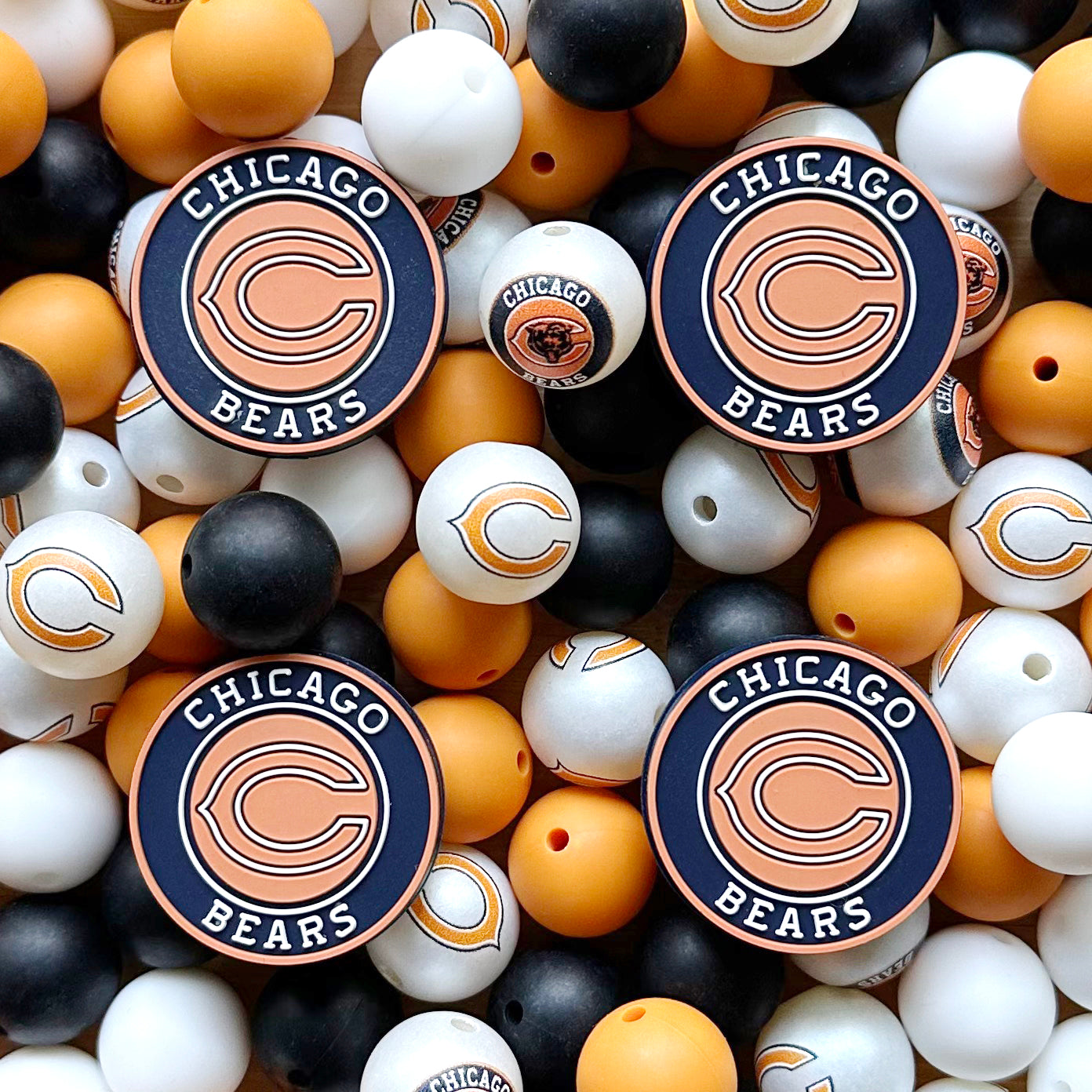 Football Team Beads Assorted,Loose Beads,48Pcs Pack