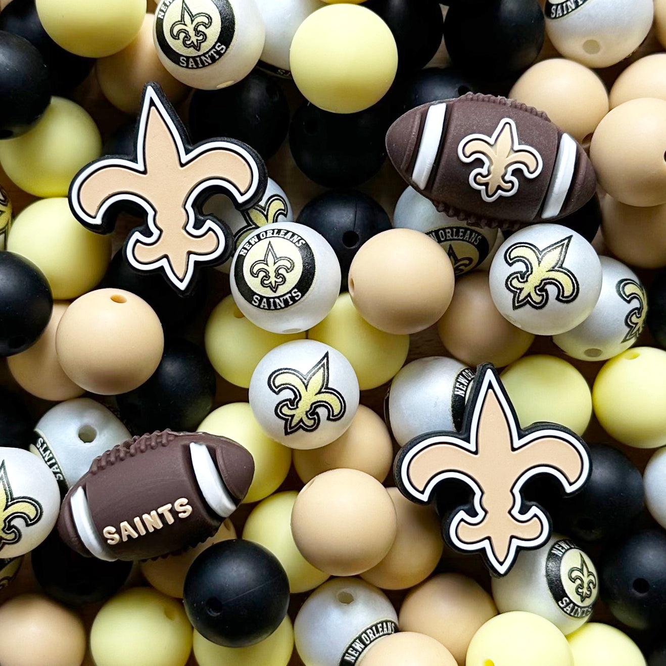 Football Team Beads Mixed,Assorted Loose Beads,48Pcs Pack Beads