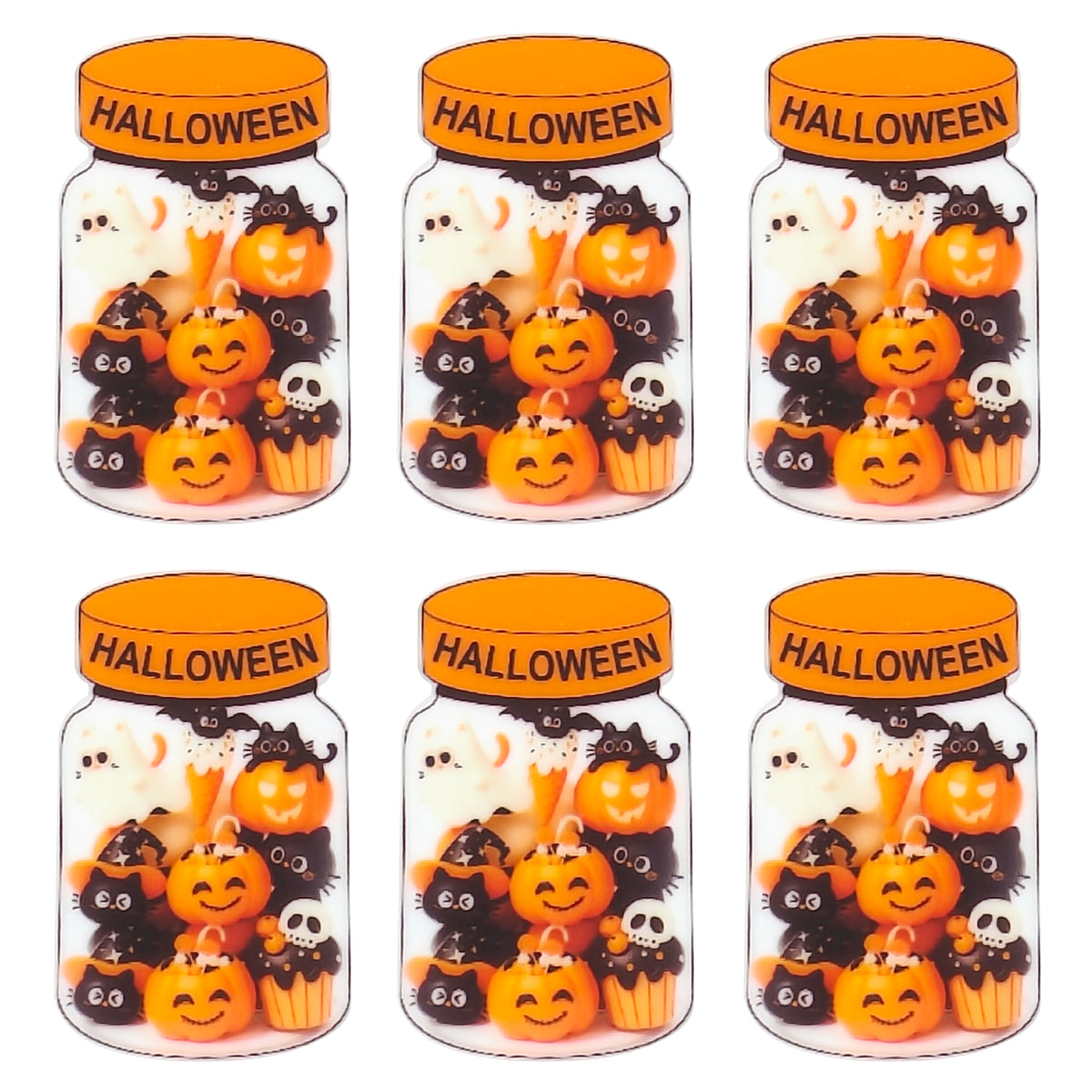 Halloween Pumpkin Black Cat Jar Print Focal