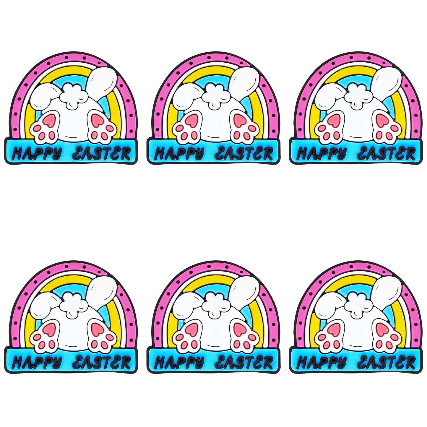 Happy Easter Rainbow Rabbit Focal