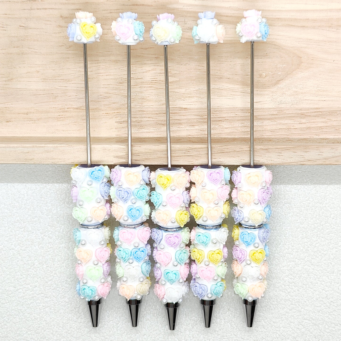Heart Floral Rose Flower Beadable Pen Blank,Pens Making Accessories