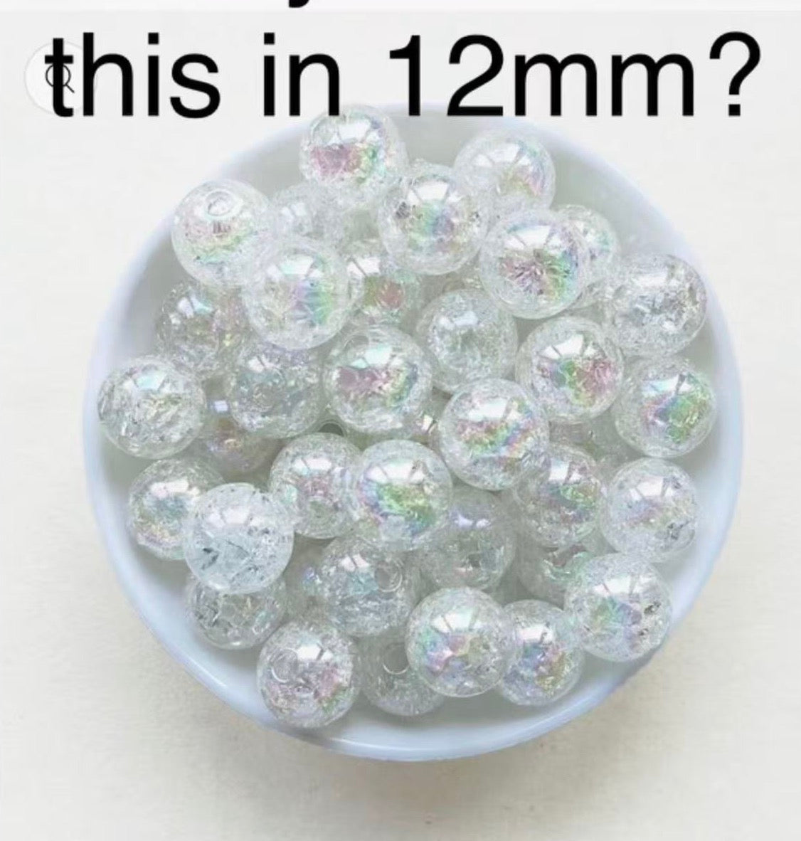 12mm AB Crack Cracked Gumball Acrylic Beads