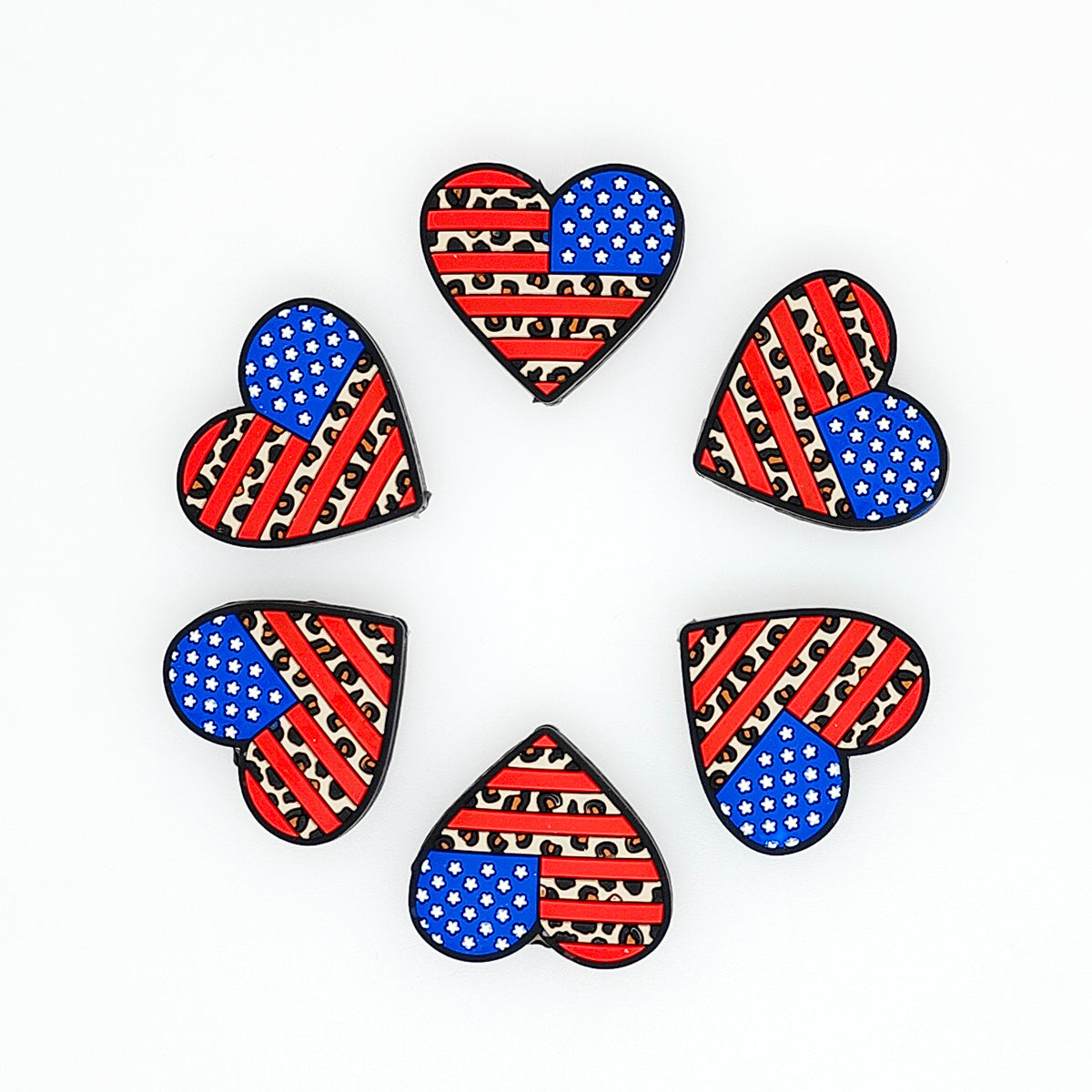 Patriotic Leopard Heart Focal