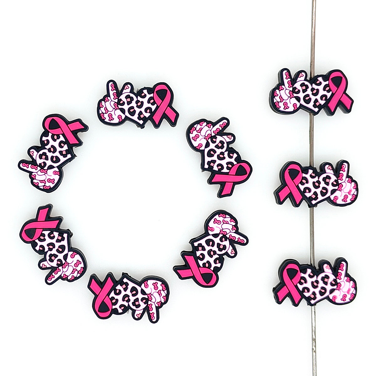 Victory Pink Ribbon Heart Focal