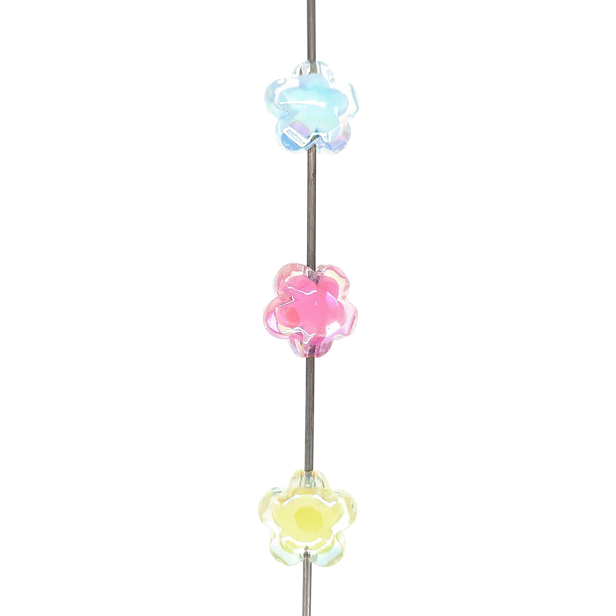 Colorful Flower Bubblegum Acrylic Beads