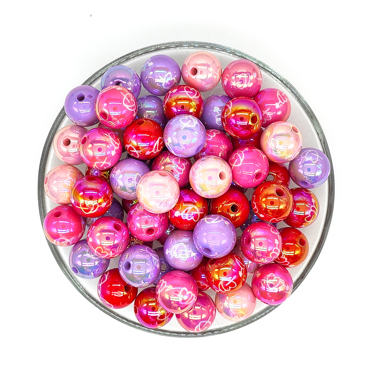16mm Valentines Day Acrylic Beads Mix,UV Gumball Bead
