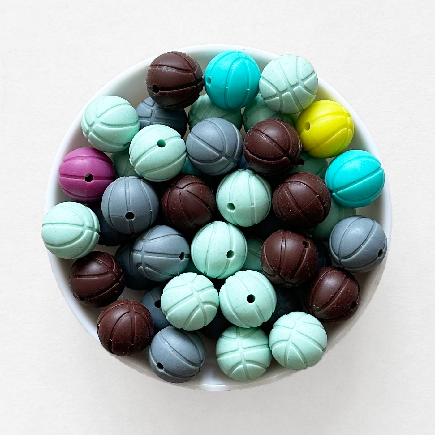 16mm Basketball Shape Silicone Beads