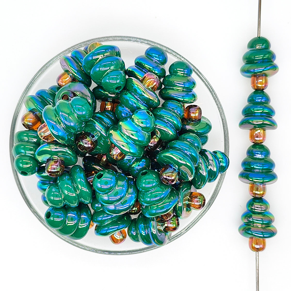 Christmas Tree Acrylic Focal Beads