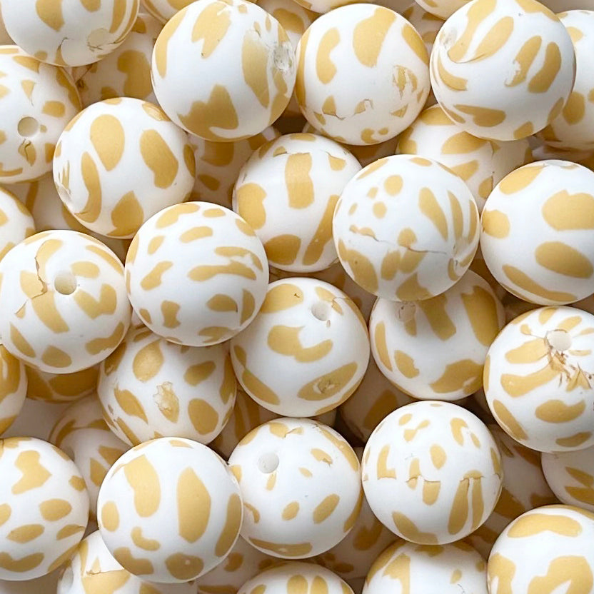 15mm Mango Cow Silicone Beads - Round