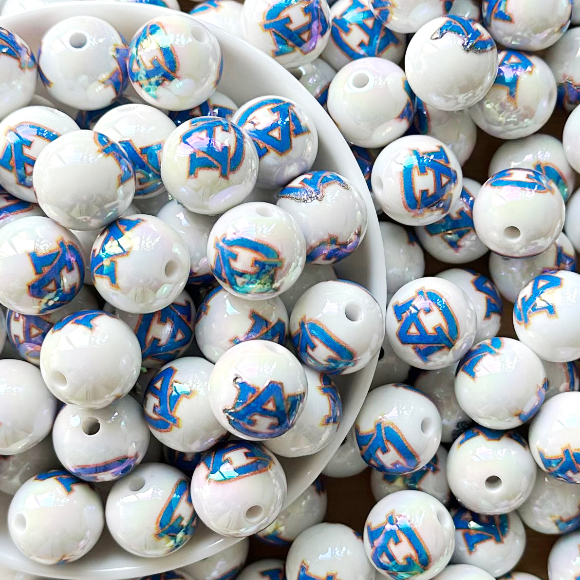 16mm UV College Football Team Gumball Acrylic Beads