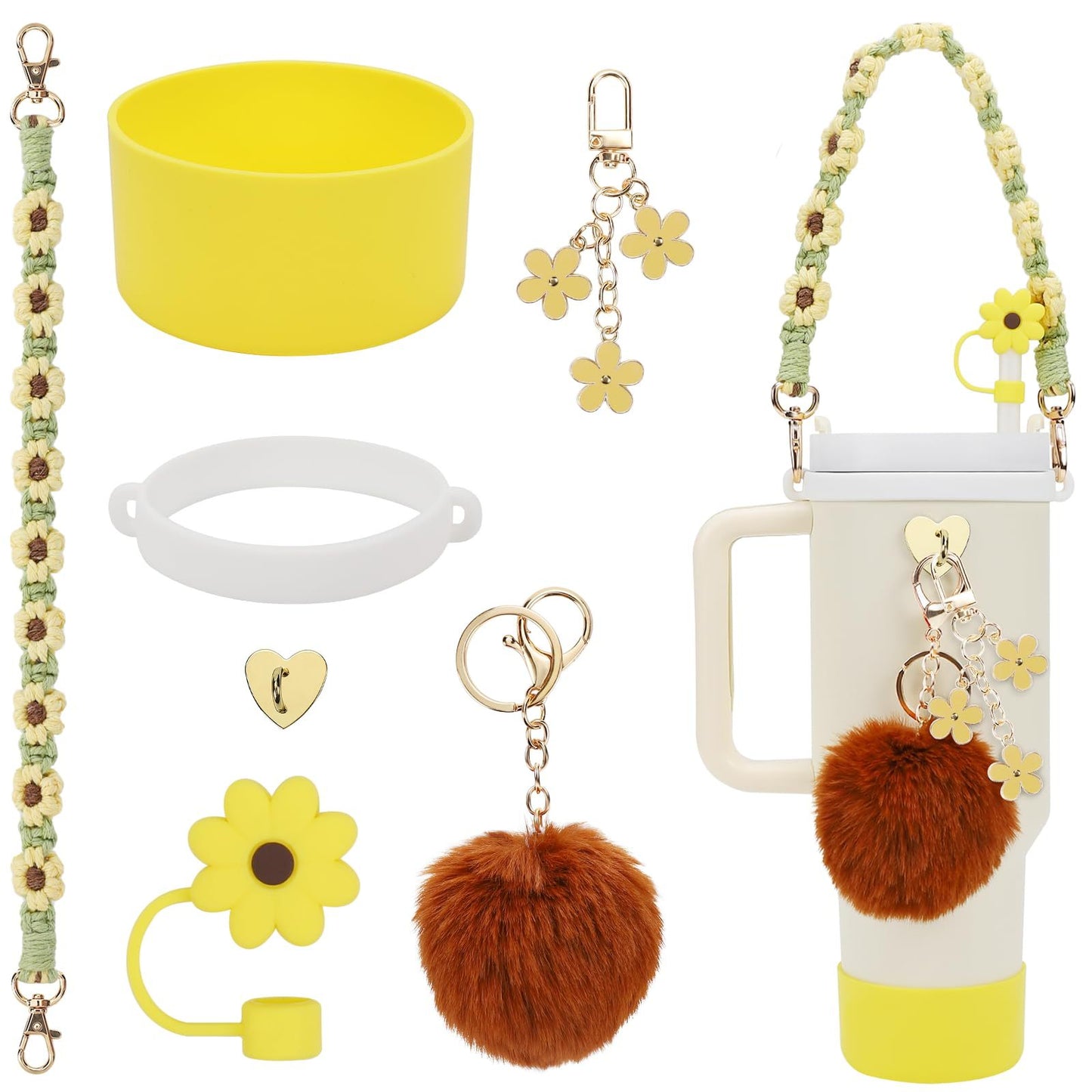 Cup Charm Set,Cup Accessories,Water Bottle Handle Strap