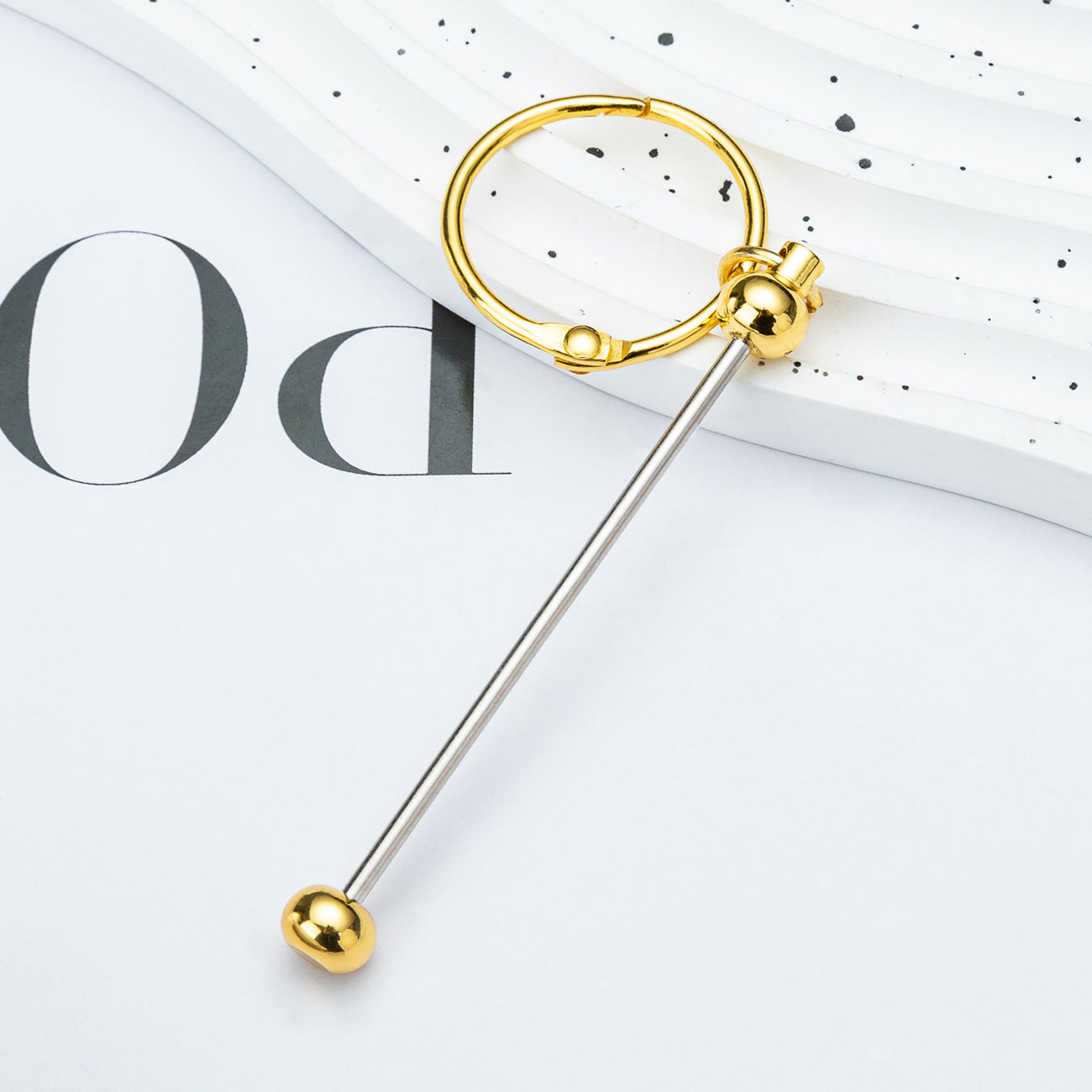 Beadable Bar Blank Keyring DIY,for Cup Charm,Keychain