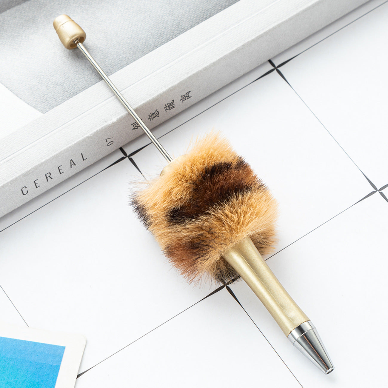 5Pcs/Lot Fluffy Beadable Pen Blank, Pompom Beadable Pen