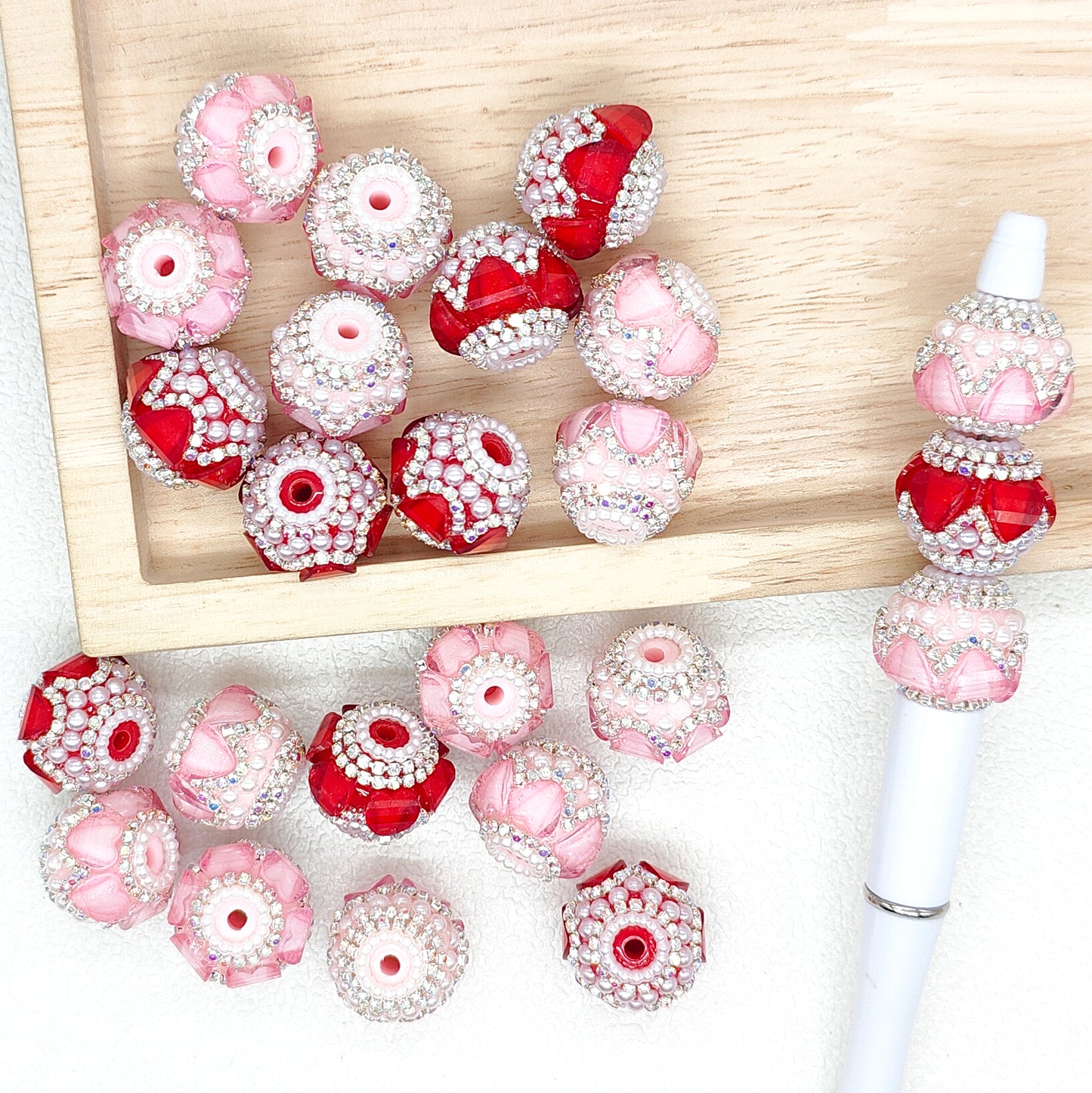 Pearl Rhinestone Crystal Fancy Ball for Valentines Day