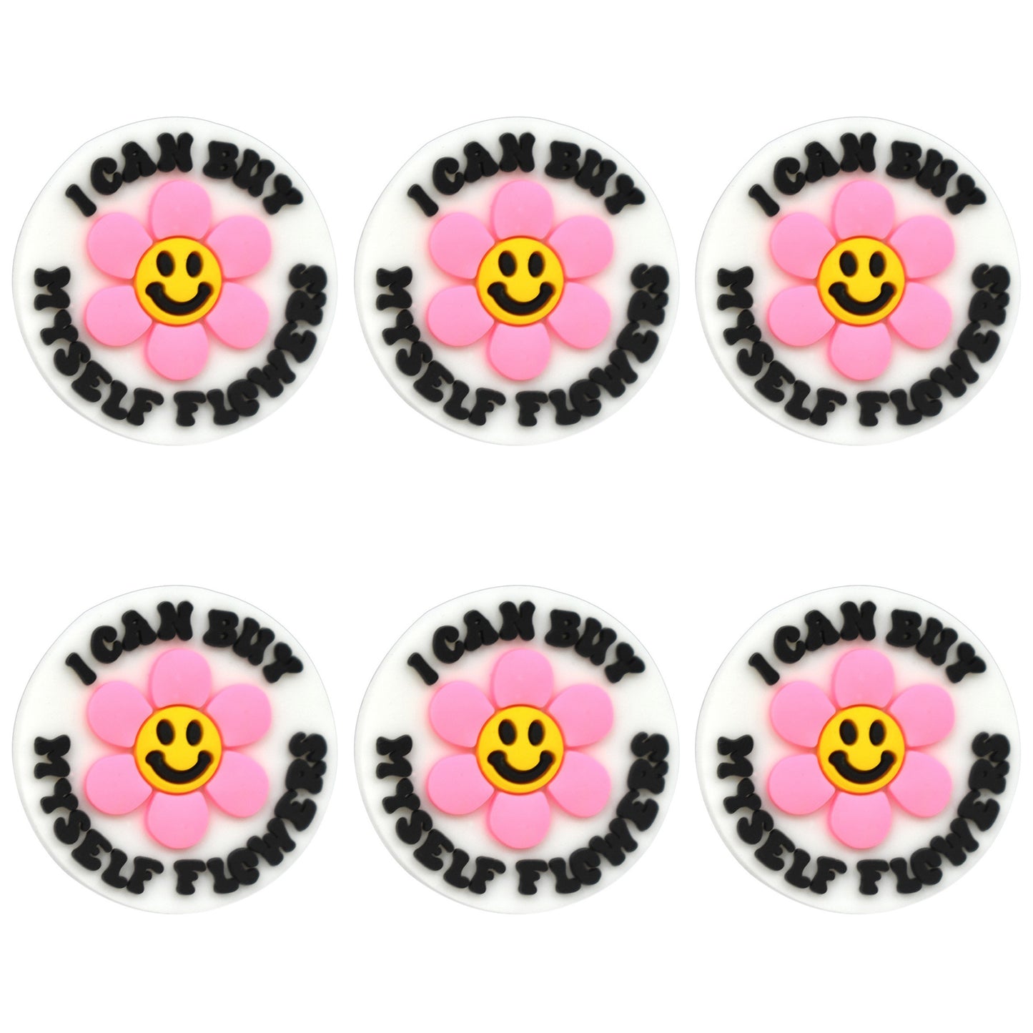 Pink Flower Smiley Focal