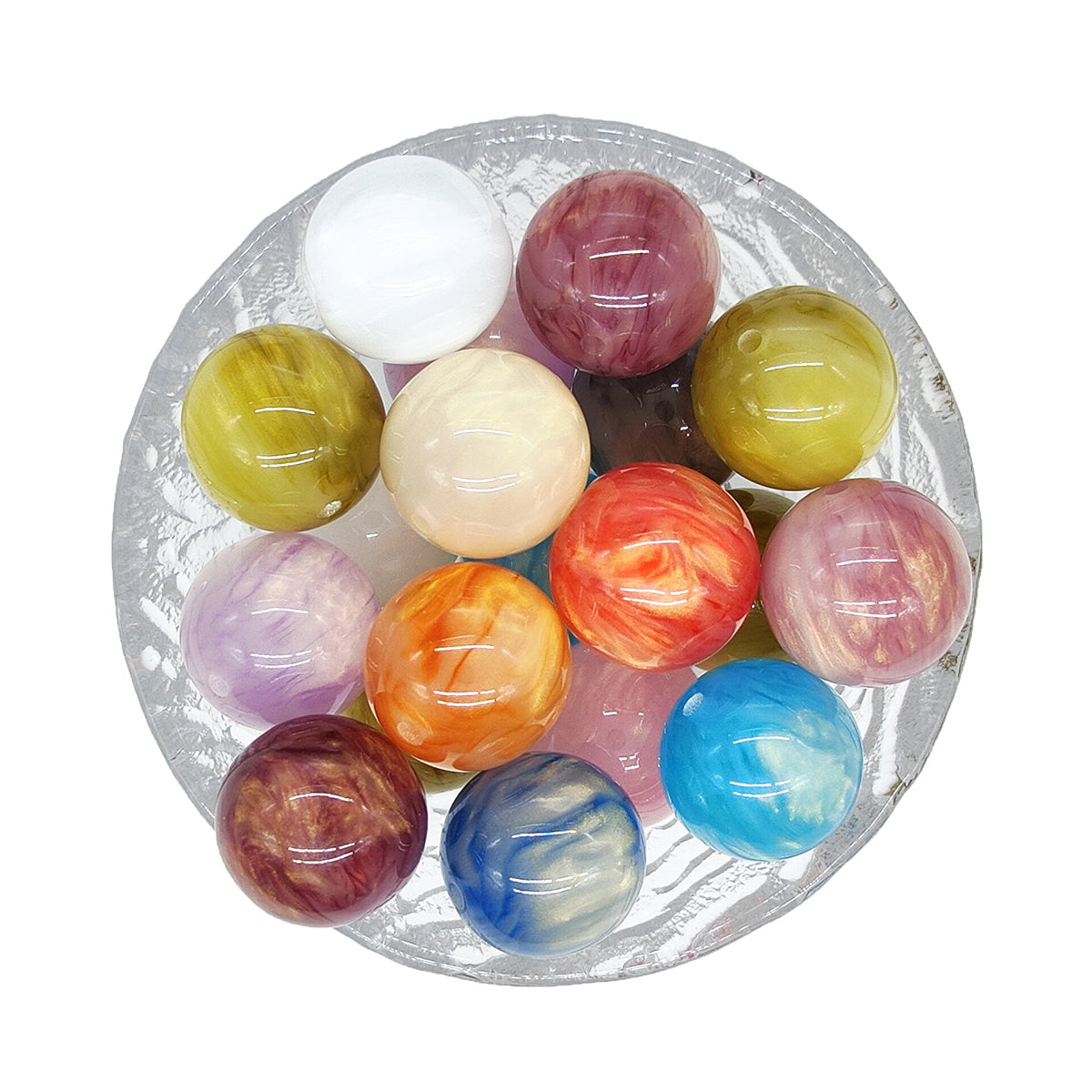 20mm Galaxy Pearlescent Chunky Bubblegum Acrylic Beads- Mix Color