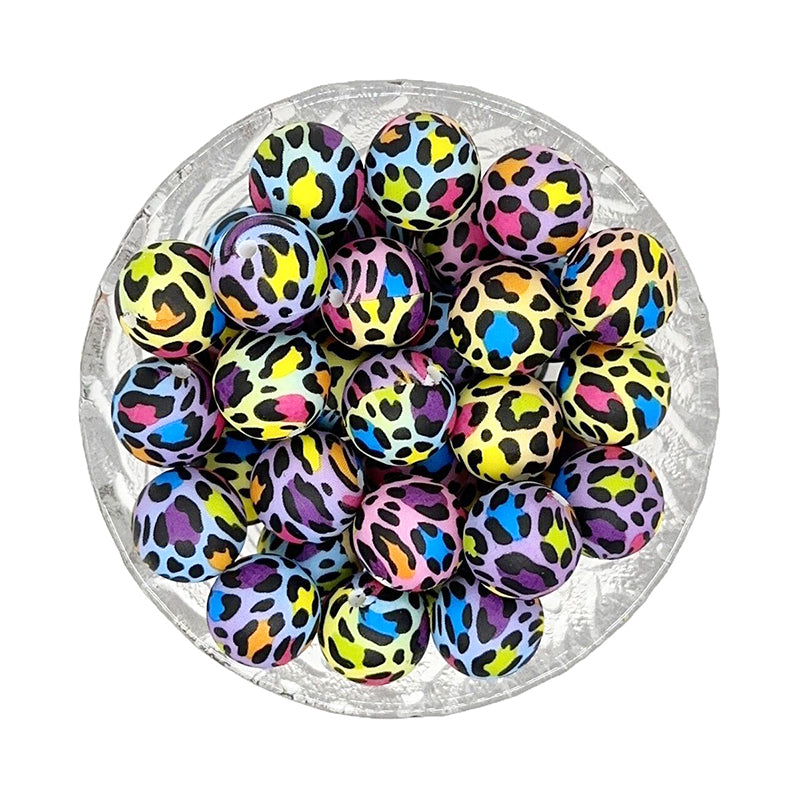 15mm Print Silicone Beads BPA Free Food Grade Silicone Teether DIY