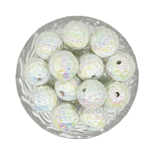 20mm White UV Golf Ball Gumball Acrylic Beads