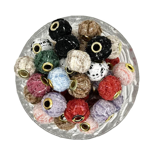 15mm Mix Large Hole Fabric Spacer Beads