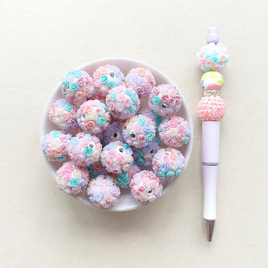 20mm Flower Ball Bubblgum Beads,Fancy Beads,Polymer Clay Beads