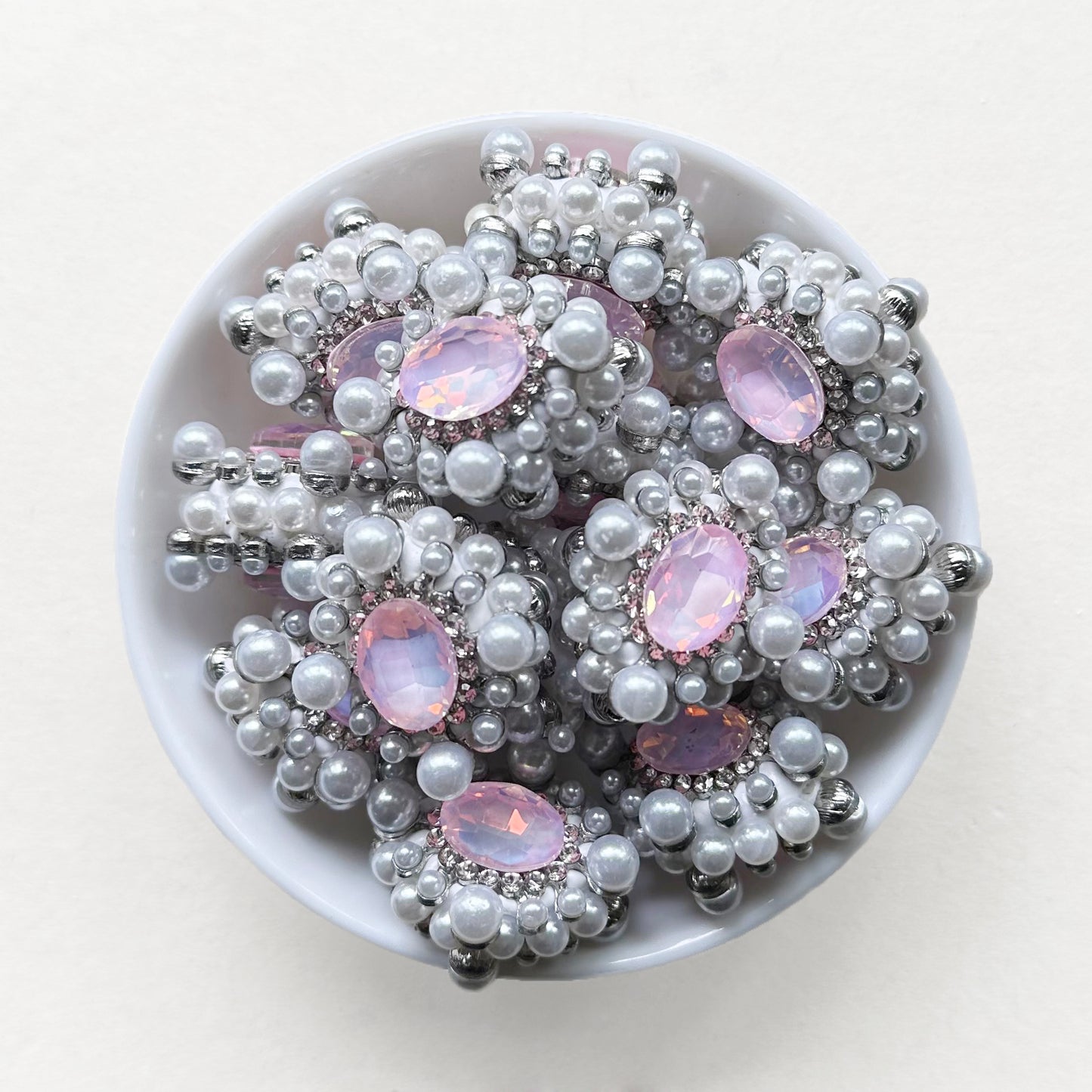 Pearls Gem Clay Fancy Beads, Pen Focals, Fancy Rhinestone Beads