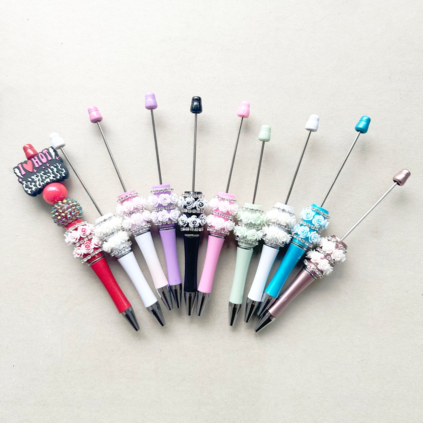 Floral Rhinestone Beadable Pen Blank