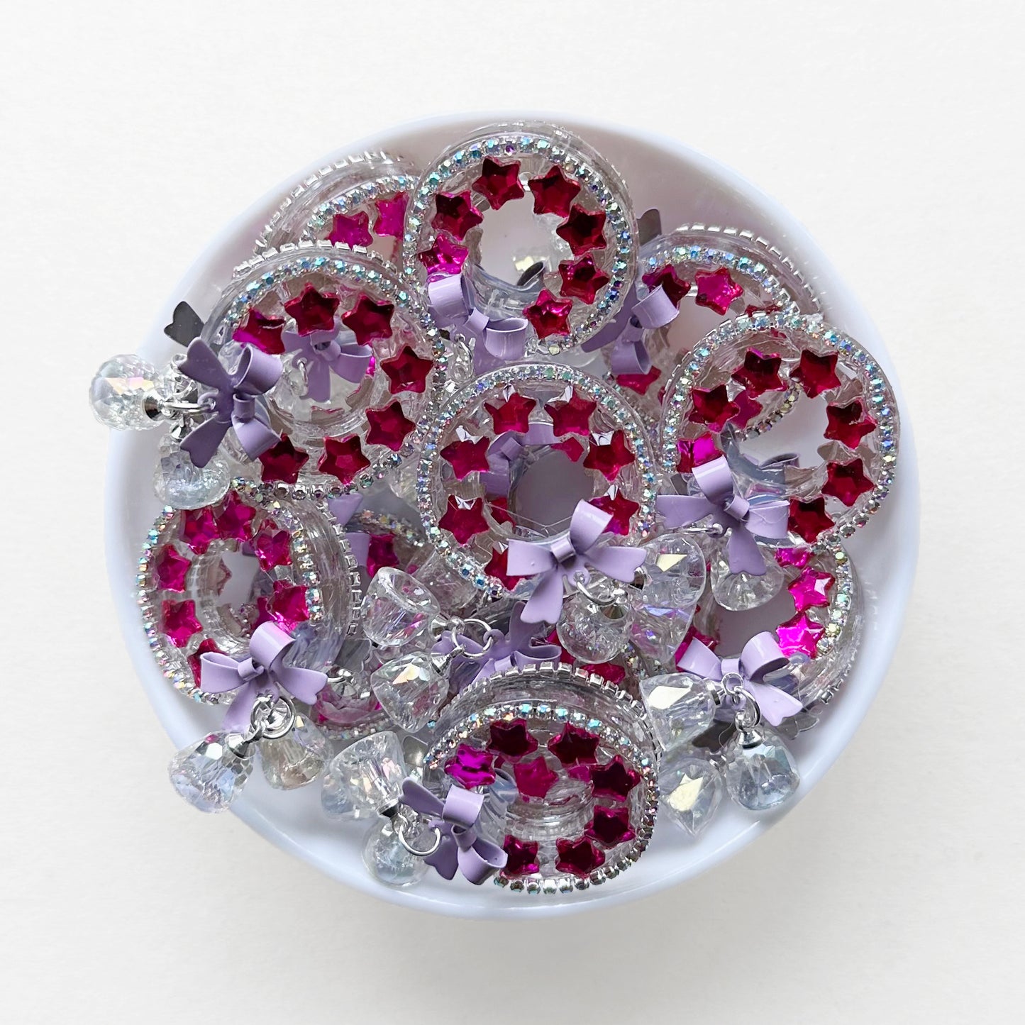 Rhinestone Star Christmas Wreath Dangle Beads