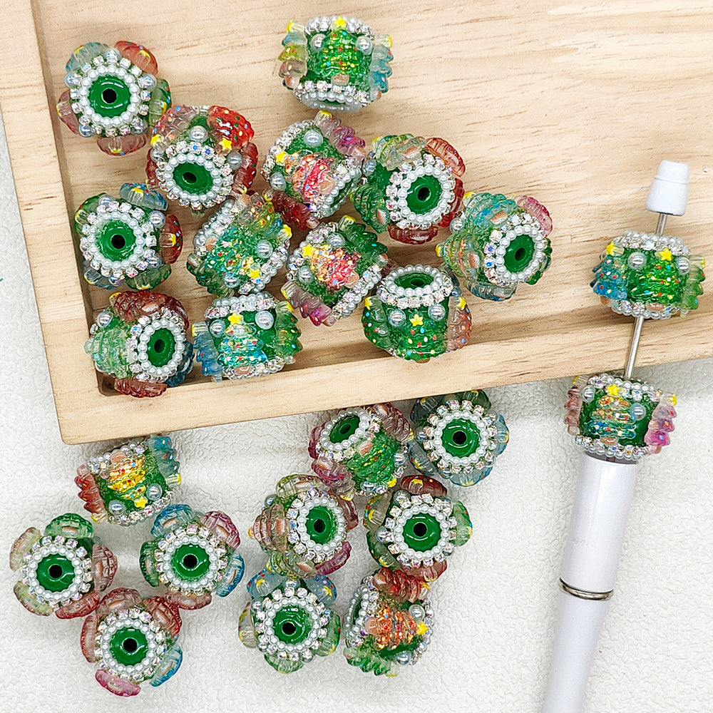 Sparkly Crystal Christmas Tree Acrylic Fancy Beads