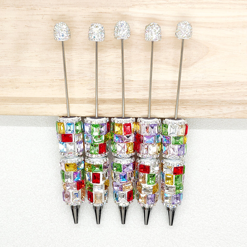 Square Rhinestone Gem Beadable Pen,Fancy Pen