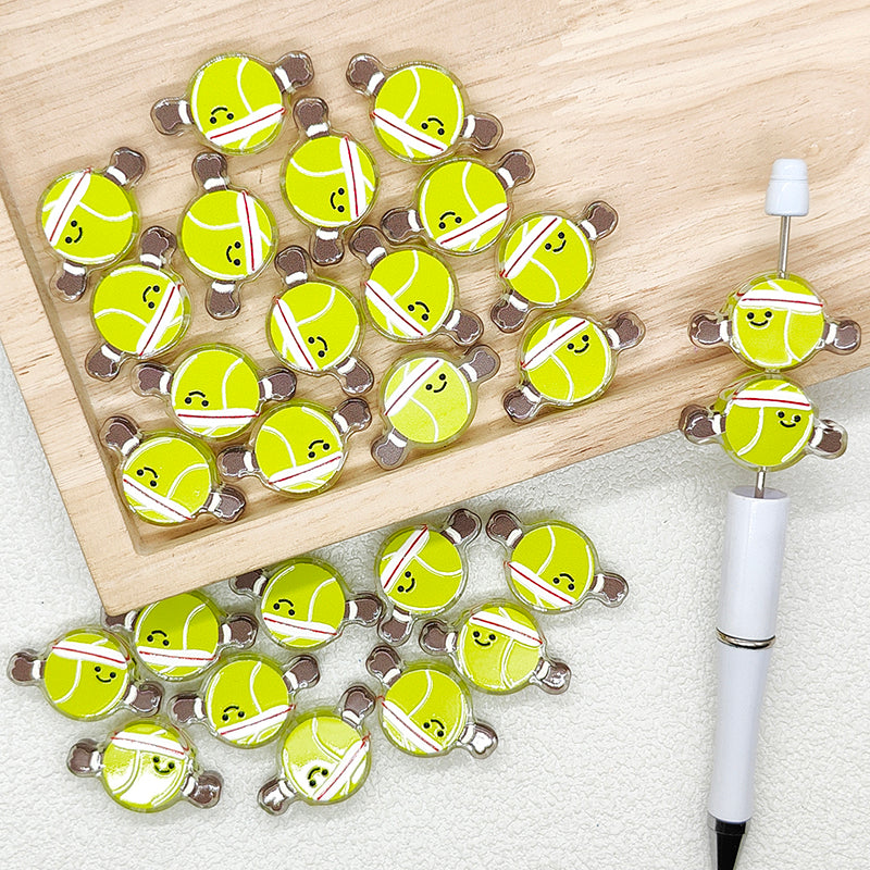 Tennis Acrylic Beads,Loose Spacer Beads Bulk