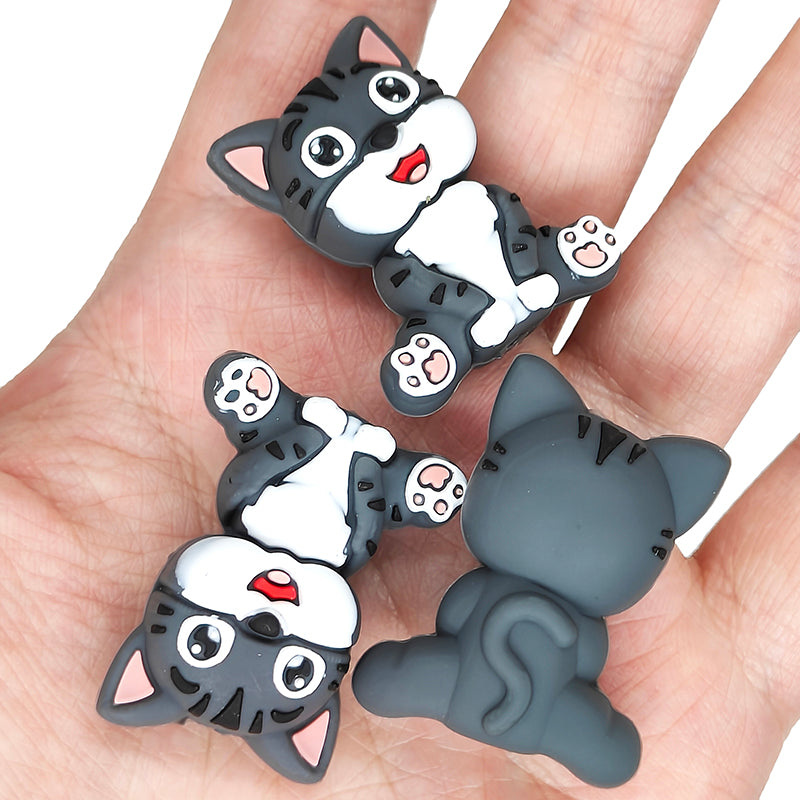 3D Black White Cat Focal