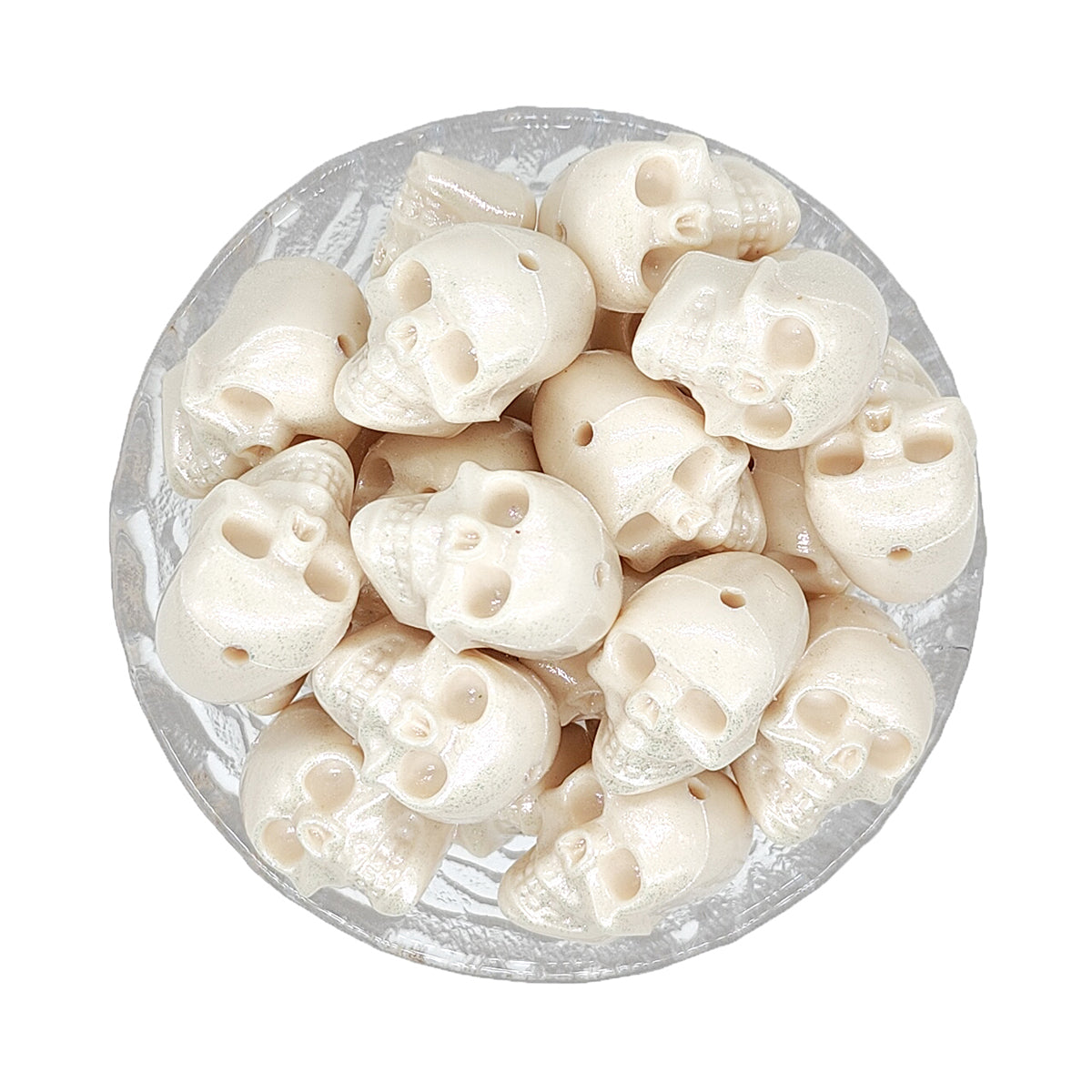 Halloween Opal Navajo White Skull Silicone Beads
