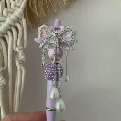 Fancy Confetti Bowknot Tassels Beads, Pearl Dangle Beads