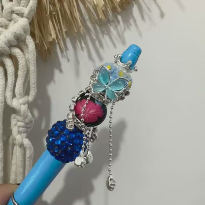 Fancy Bling Rhinestone Tassel Beads, Butterfly Flower Ball Dangly Beads,Crown Beads