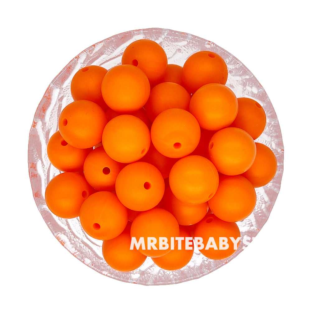 12/15mm - Orange Red Silicone Beads - Round - #8