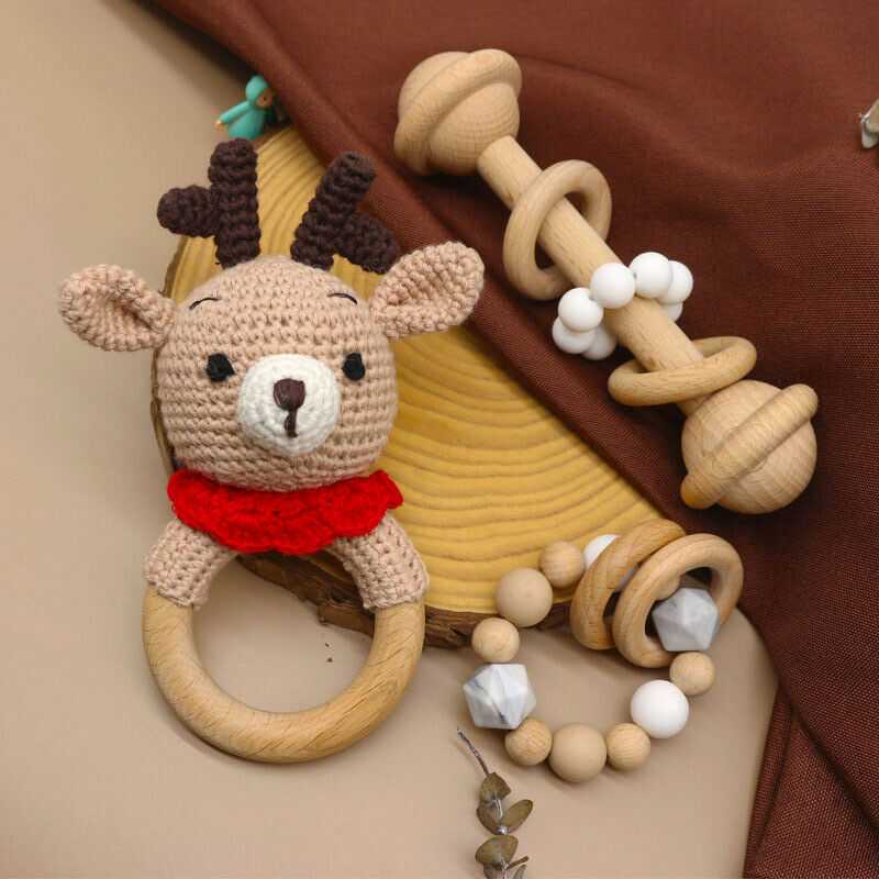 Crochet Elk - Rattles Set