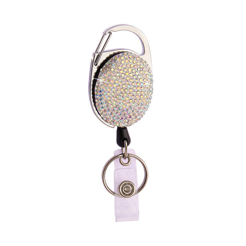 Crystal Retractable Swipe ID Badge Reel Clip