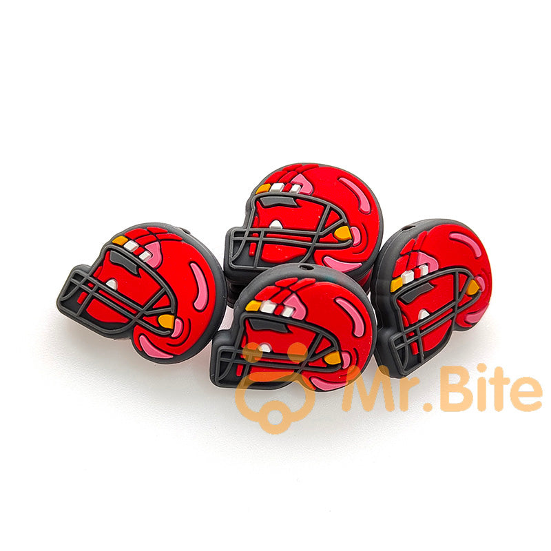 10-100Pcs American Football Helmet Beads 25*22*8mm