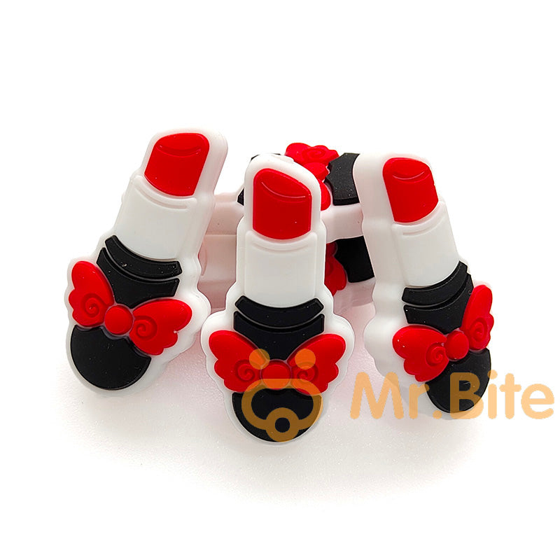 10-100Pcs Lipstick Silicone Focal Beads 18*35*8mm
