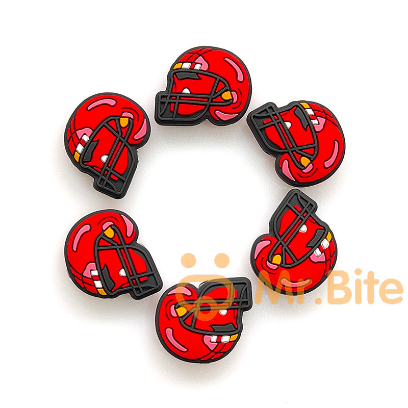 5-50Pcs American Football Beads Focal Silicone beads - 17*30*8mm