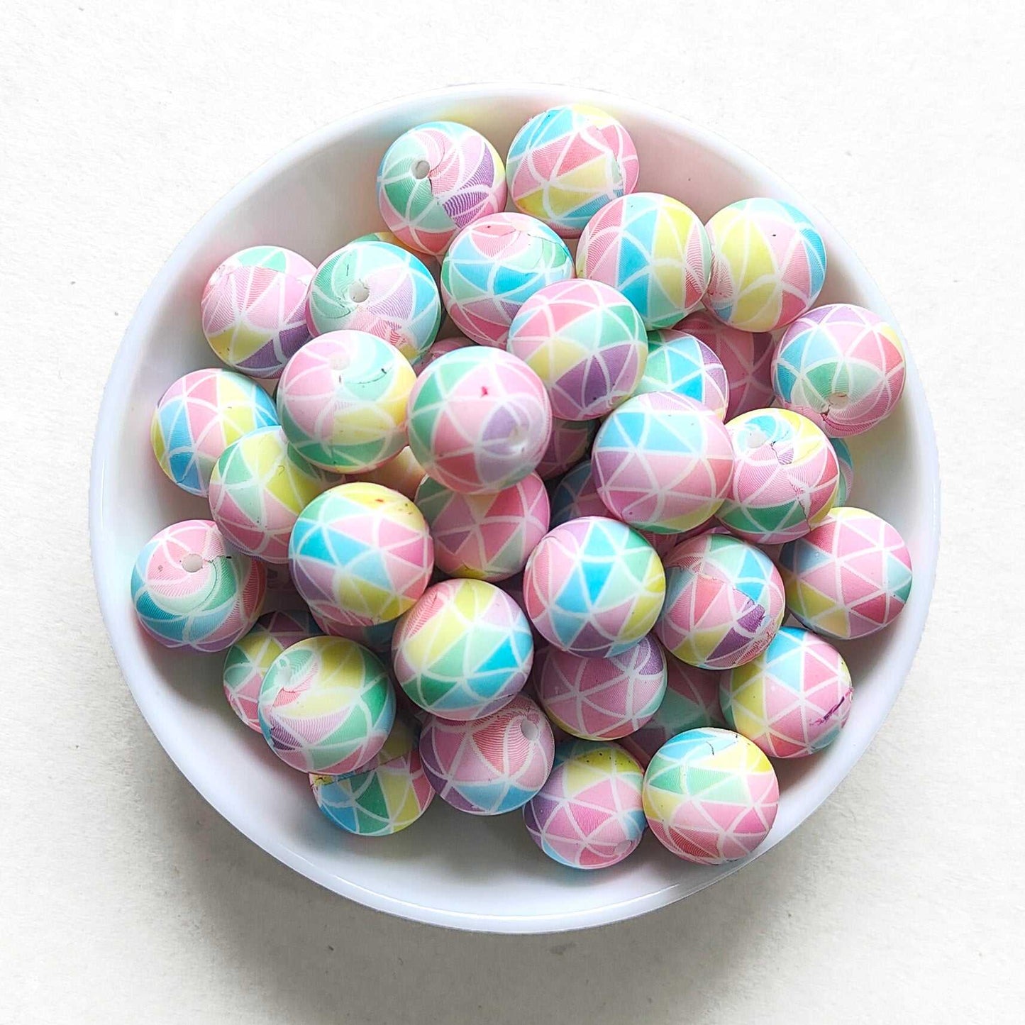 12/15mm Print Silicone Beads - Round - #124