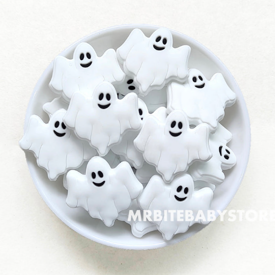 Halloween Ghost Silicone Beads - 30*32mm