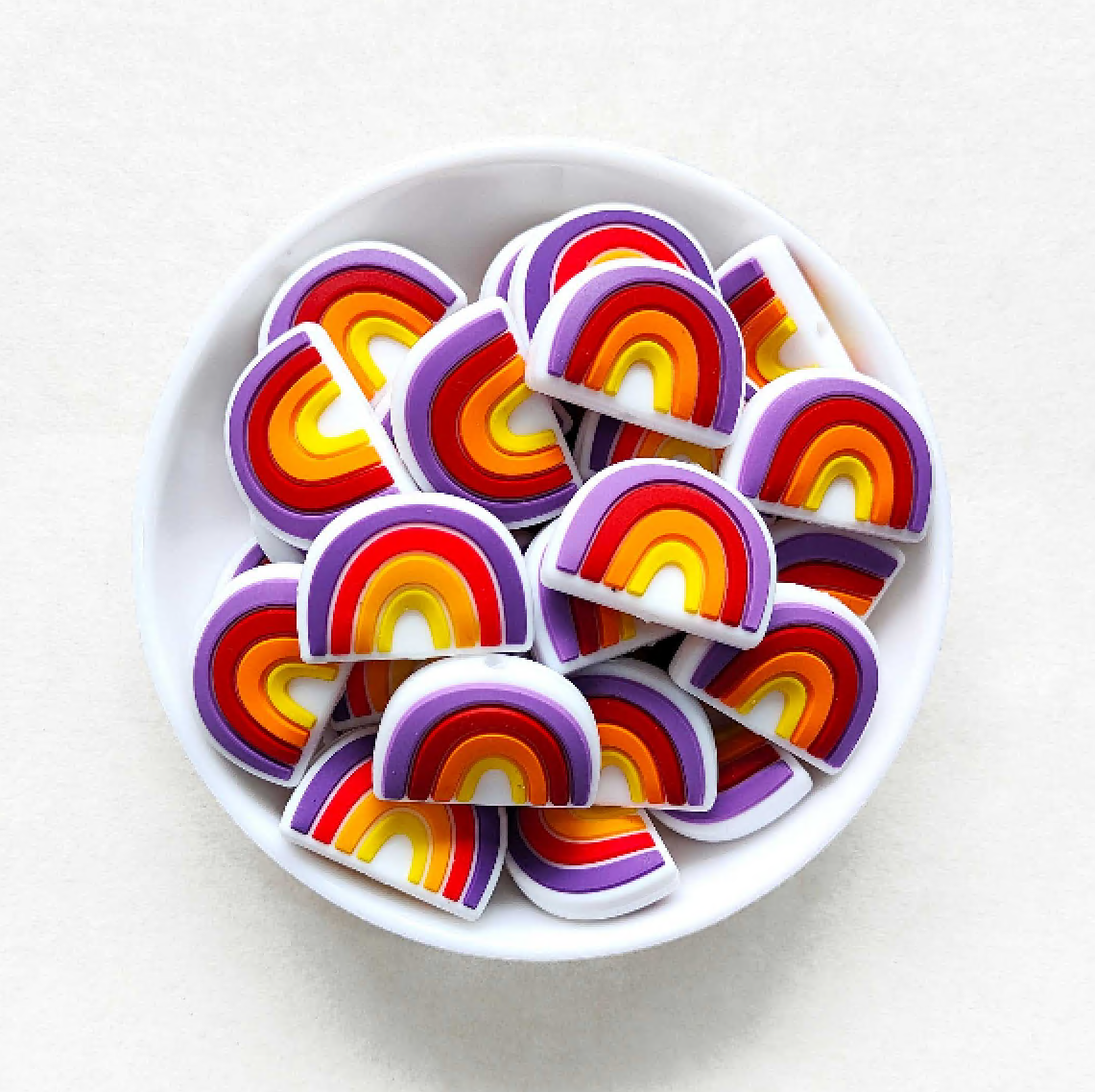 Rainbow Silicone Beads - 18*25mm